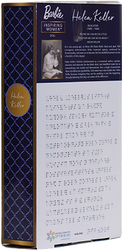 海伦・凯勒杰出女性系列芭比娃娃包装背面