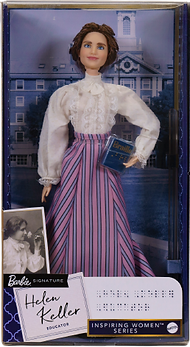 海伦・凯勒杰出女性系列芭比娃娃包装正面