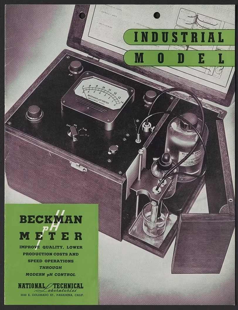 贝克曼pH计手册封面，1935-1940