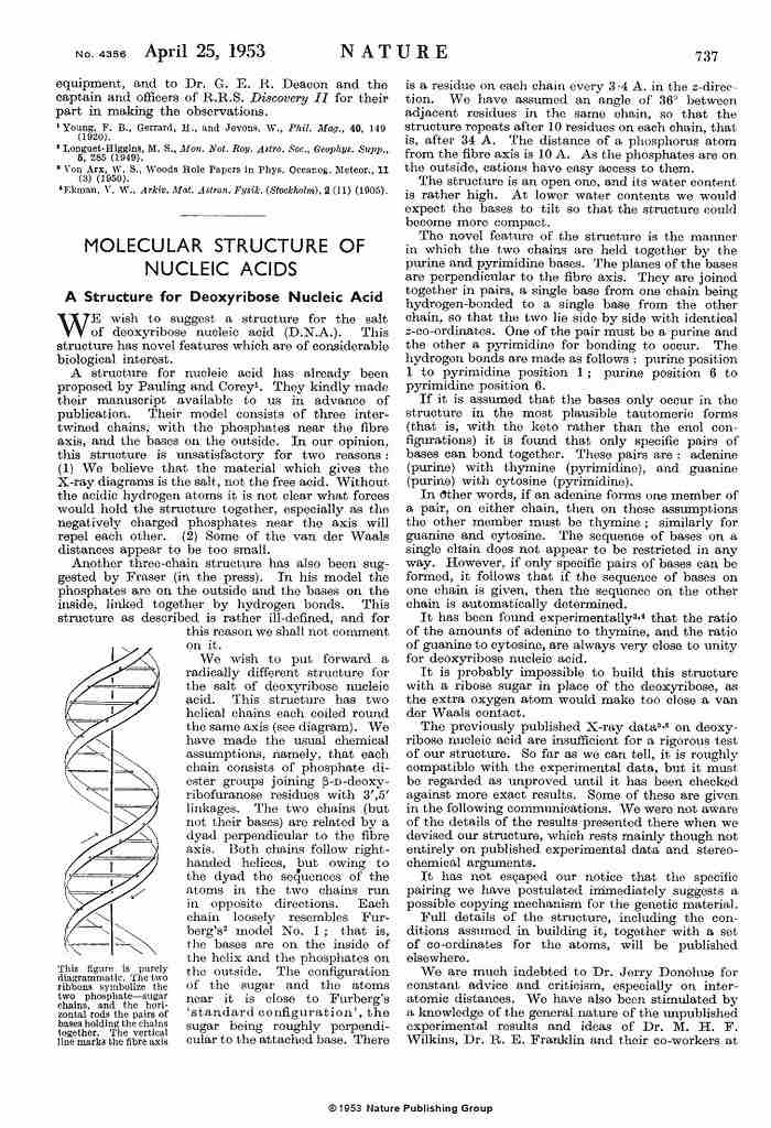 沃森和克里克论文图片